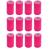 Vendaje autoadhesivo (12 rollos) de 10 cm x 4-5 m- para primeros auxilios- deportes- vendas- animales- de Cobox